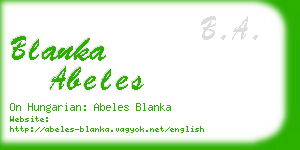 blanka abeles business card